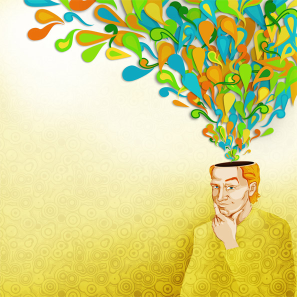 Colorful Illustration of a Young Thoughtful Man Preview Big