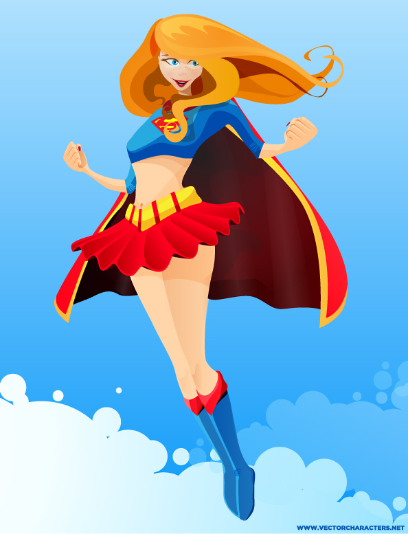 Superhero Girl Vector Character Preview Big