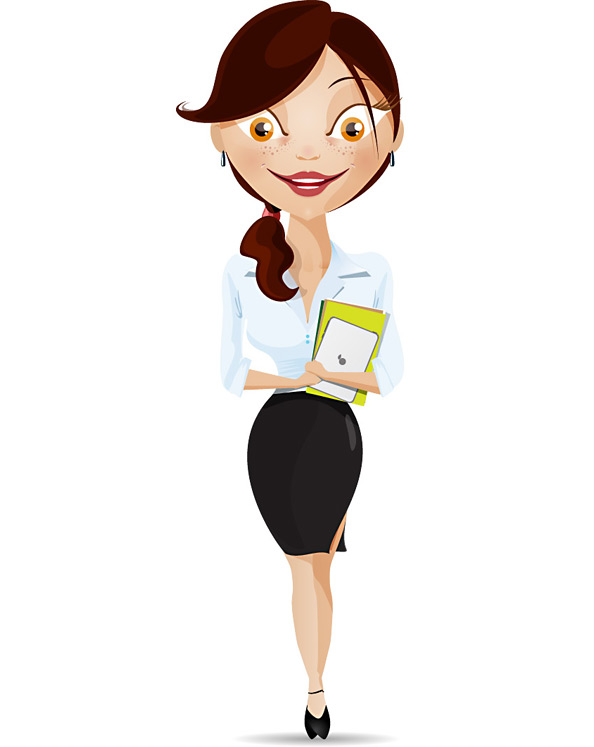 Attractive Business Woman Cartoon Character Set Free