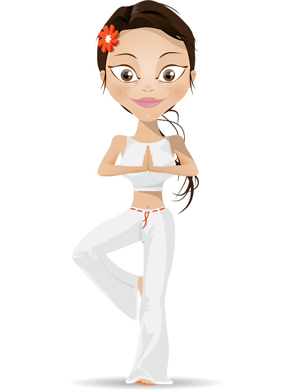 Yoga Girl Vector Character Preview