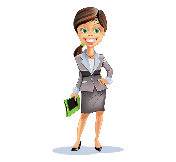 Attractive Business Woman Vector Character Preview