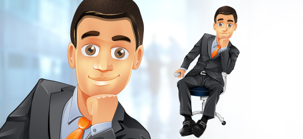 Businessman Vector Character Sitting on a Chair