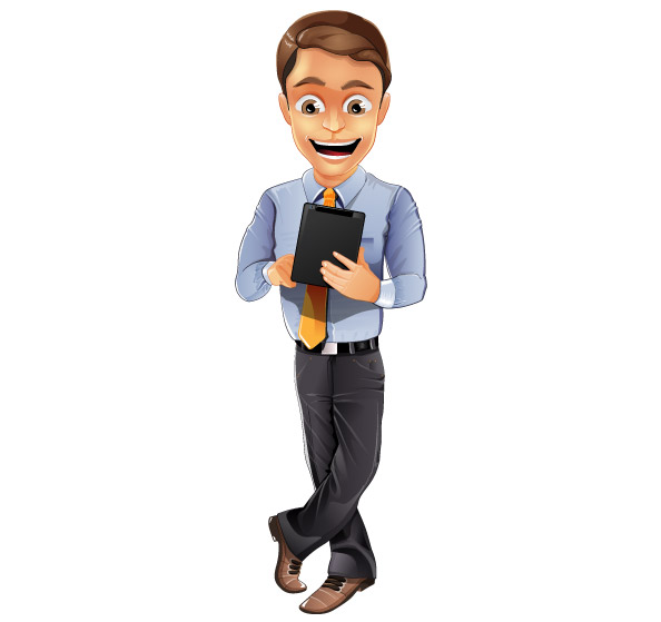 Businessman Vector Character with Notepad Preview