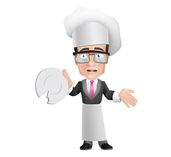 Cook Vector Character Holding a Broken Plate Preview