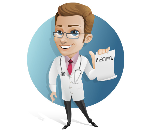 Doctor Vector Character Holding a Prescription Preview