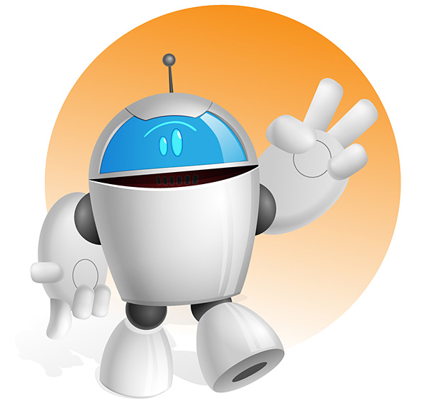 Chubby Robot Vector Character Preview