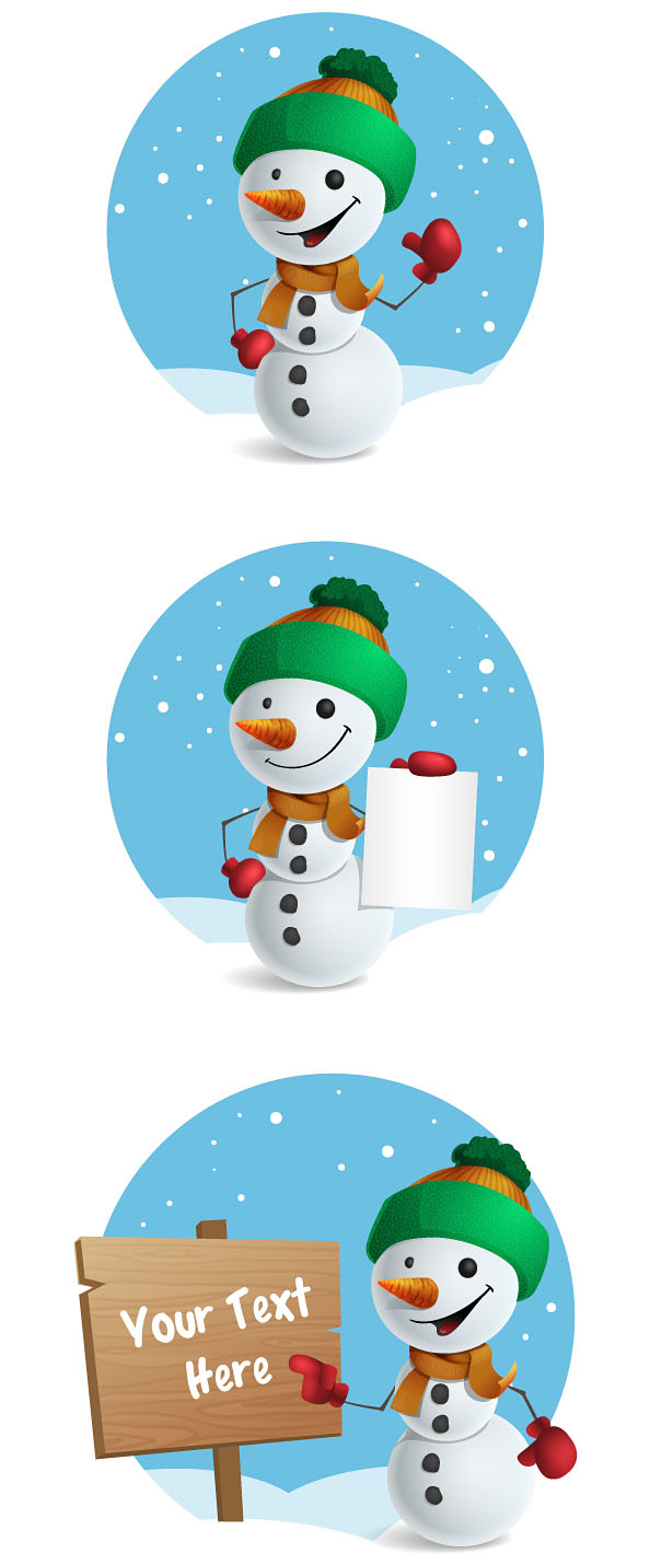 Free Snowman Vector Character Set