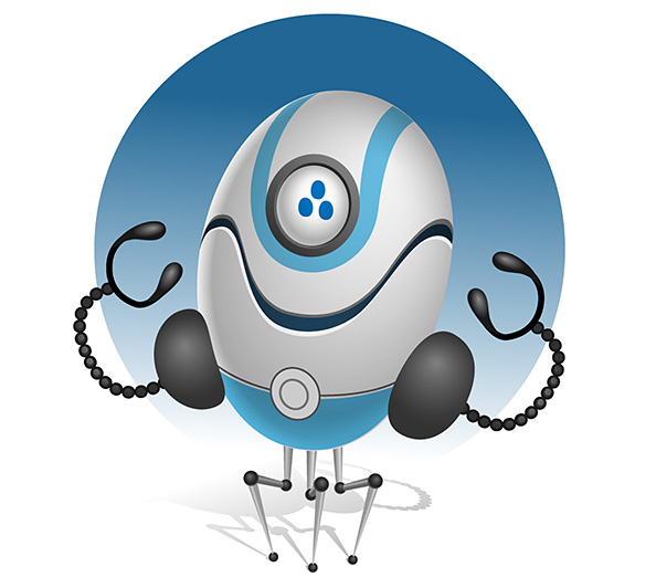 Funny Robot Vector Character Preview