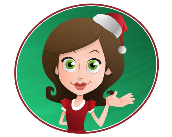 Woman Vector Character with Holiday Hat Preview