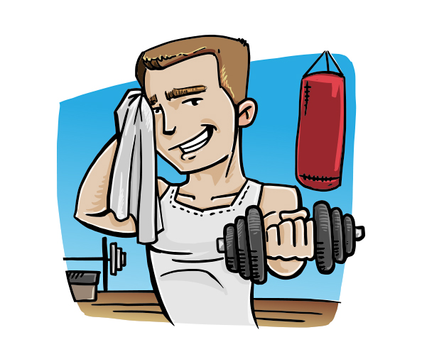 Vector Illustration of a Fitness Guy