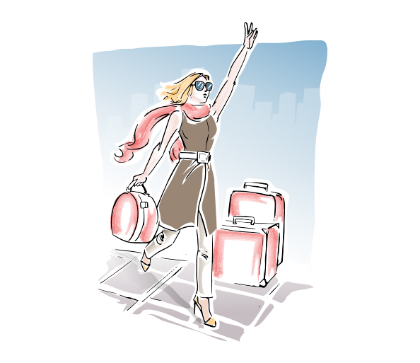 Vector Illustration of Travel Girl