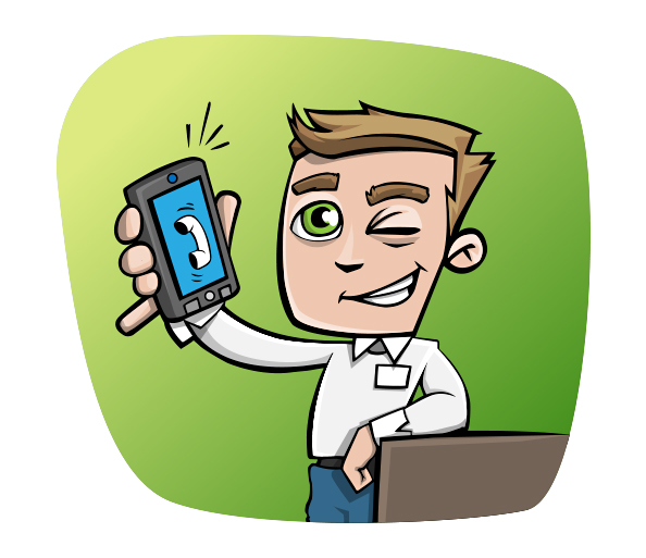 Free Vector Guy with Phone