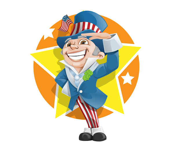 4th of July Vector Character