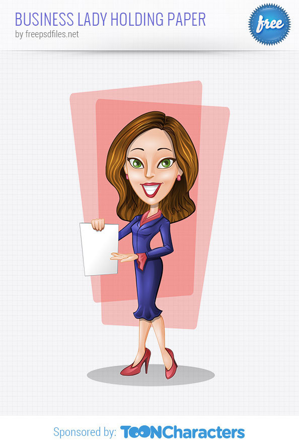 Vector business lady holding paper