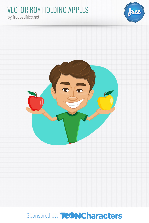 Vector boy holding apples