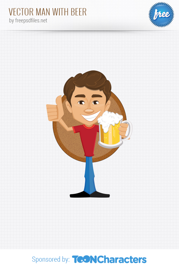 Vector Man with Beer