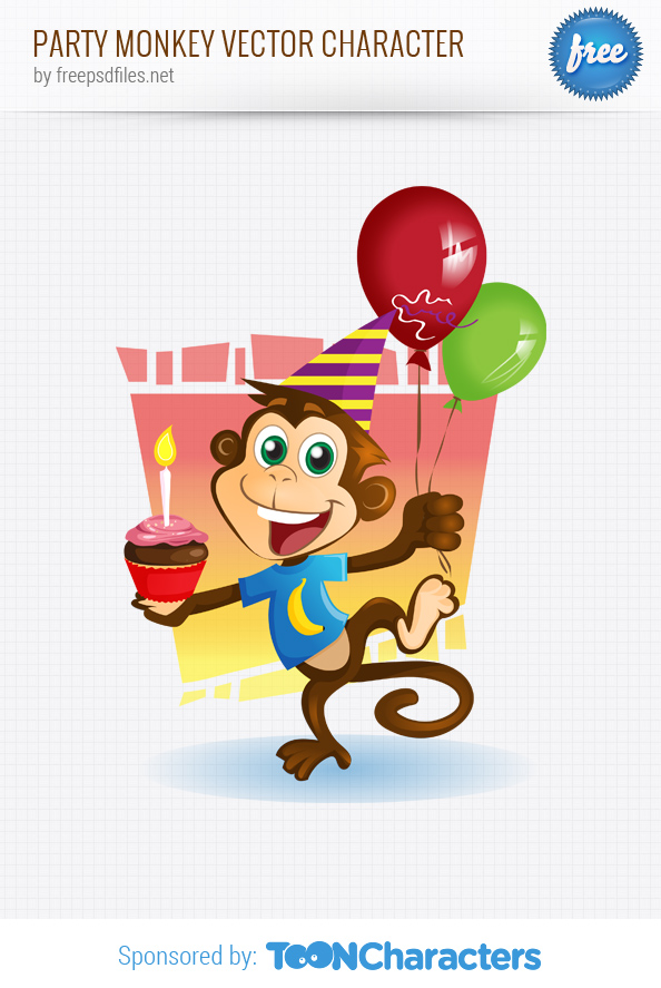 Party Monkey Vector Character