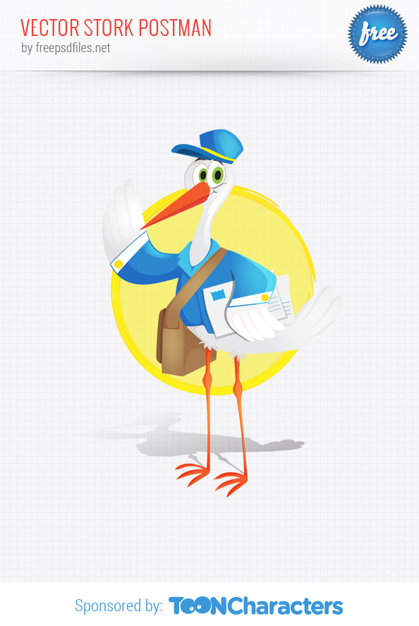 Vector Stork Postman