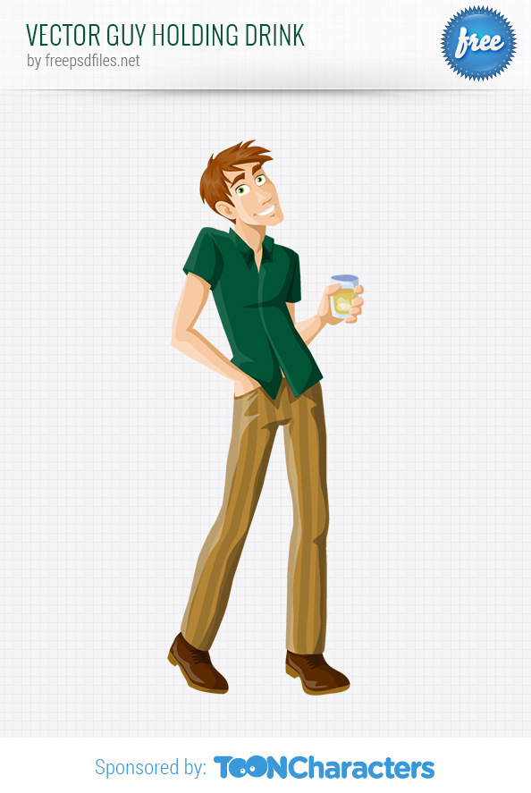 Vector Guy Holding Drink