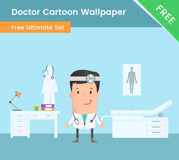 Doctor Cartoon Wallpaper - Vector Characters