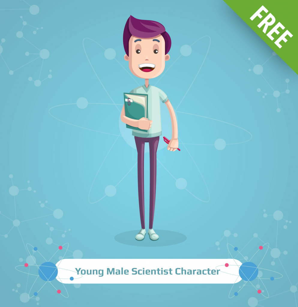 free cartoon scientist characters set