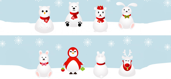 8 Snowy Cartoon Characters