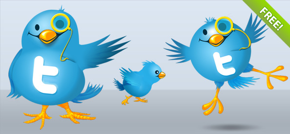 Twitter Bird Illustrations - Vector Characters