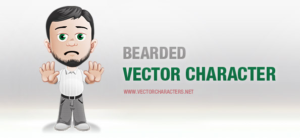 Male Vector Character With a Beard