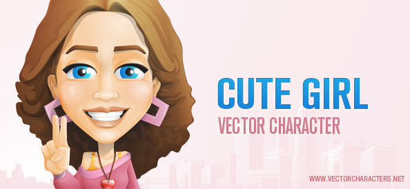 Cute Girl Vector Character