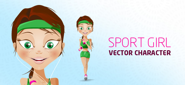 Sport Girl Vector Character
