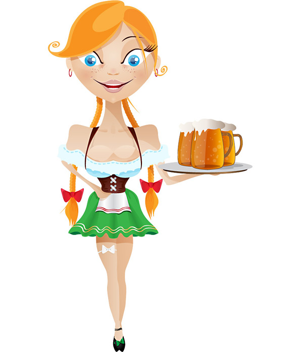Waitress Vector Character Preview Full
