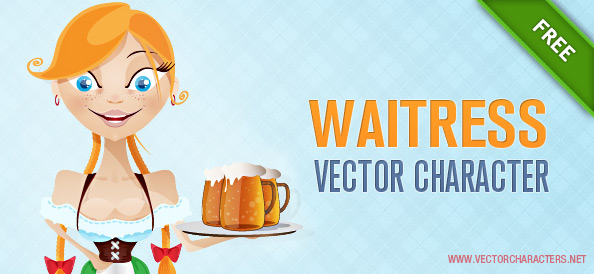 Waitress Vector Character