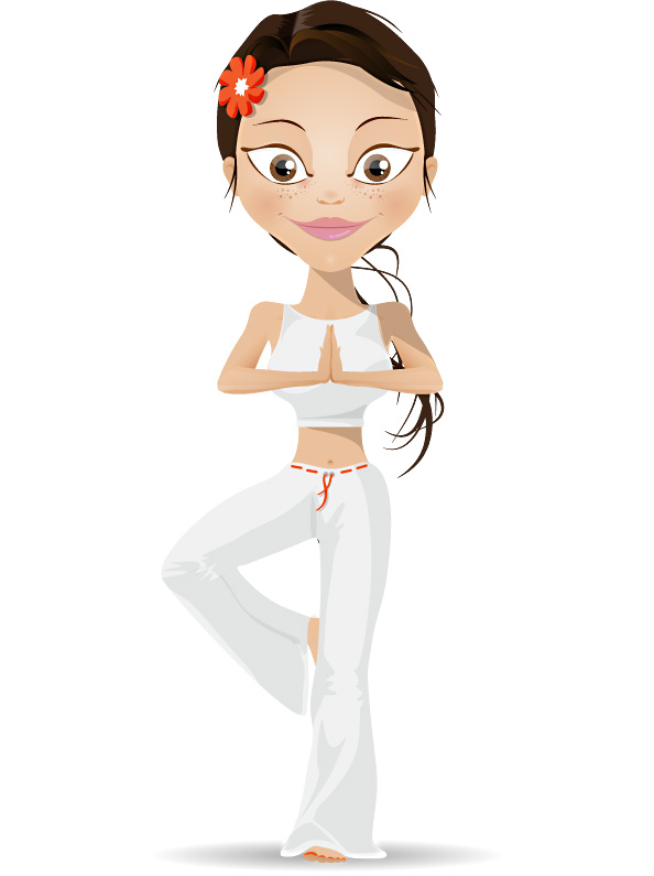 Yoga Girl Vector Character - Vector Characters