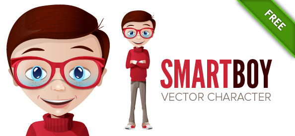Smart Boy Vector Character