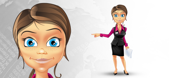 Business Girl Vector Character