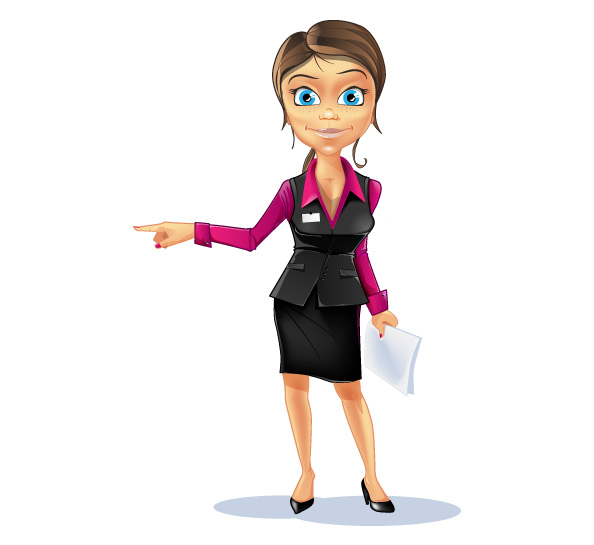 Business Girl Vector Character Preview