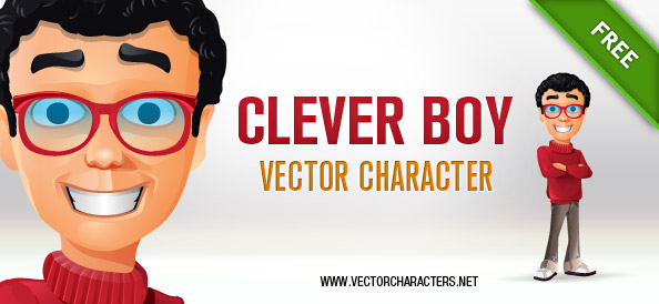 Clever Boy Vector Character