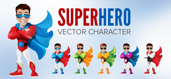 Colorful Superhero Vector Character