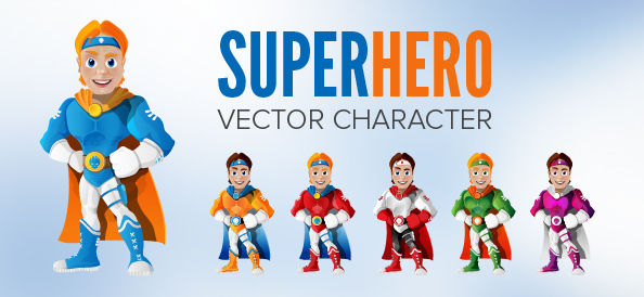 Vector Hero Cartoon Character