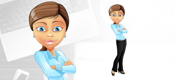 Young Businesswoman Vector Character