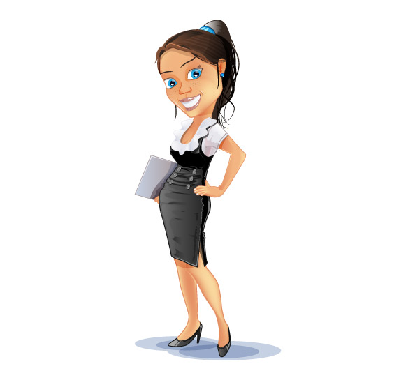 Successful Business Woman Vector Character Preview