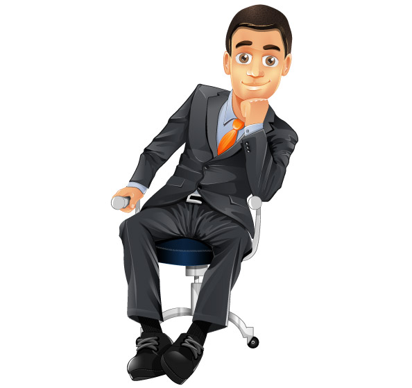 Businessman Vector Character sitting on a chair Preview