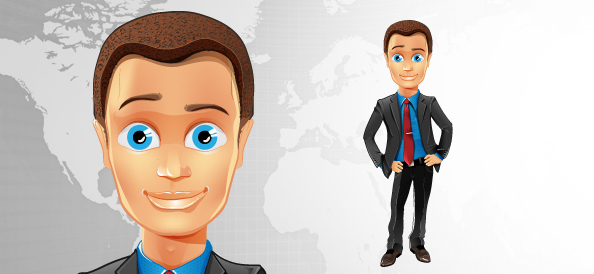 Fashionable Business Guy Vector Character
