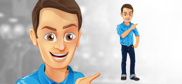 Male Vector Character with Jeans and Blue Shirt