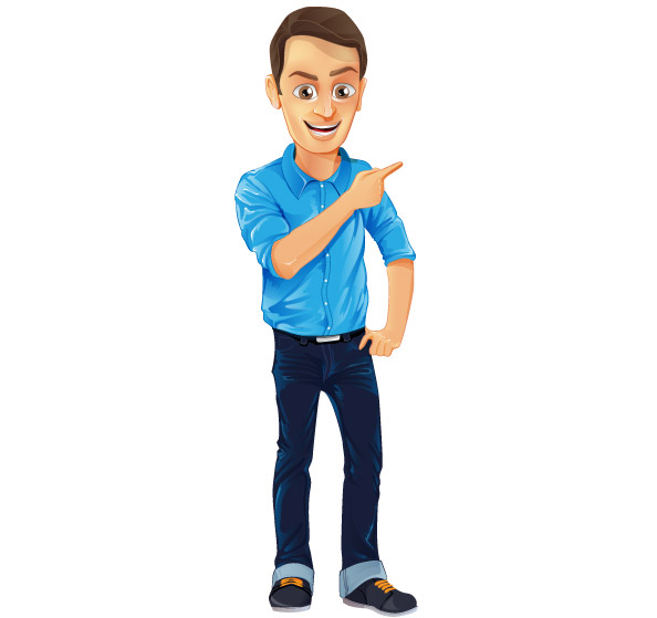 Male Vector Character with Jeans and Blue Shirt Preview
