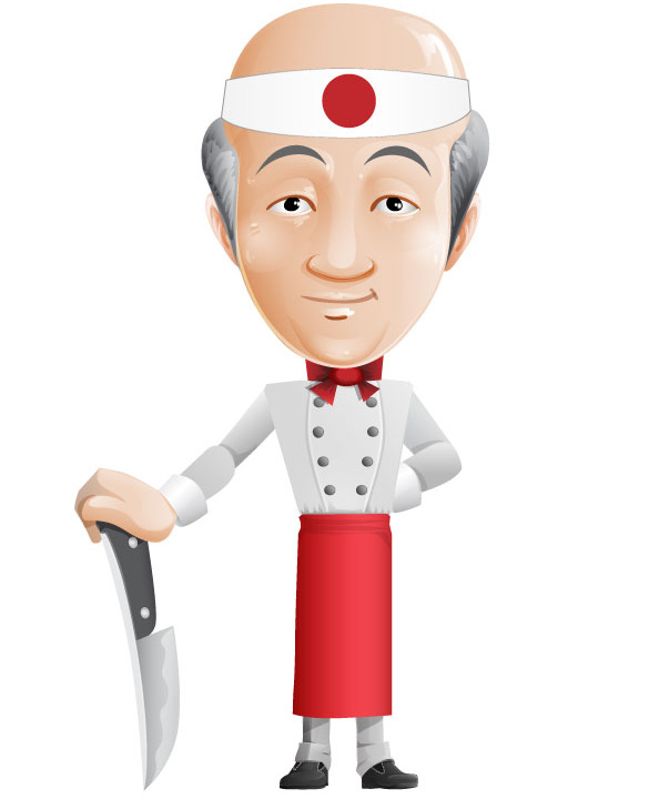 Asian Chef Vector Character