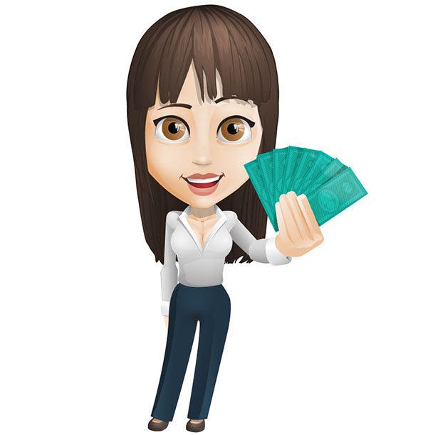 Businesswoman Vector Holding Money Preview
