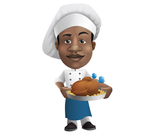 Chef Vector Character Holding a Tray Preview