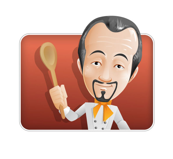 Chef Vector Character Over Red Background Preview
