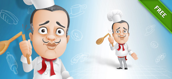French Chef Vector Character